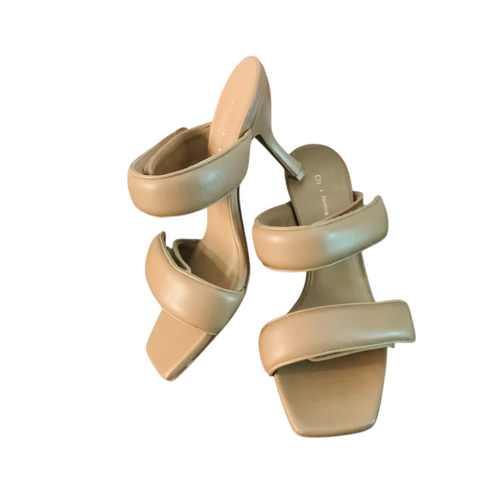 GIA BORGHINI x Pernille Teisbaek Two Strap Sandal in Nude Sz 37 us 6.5/7